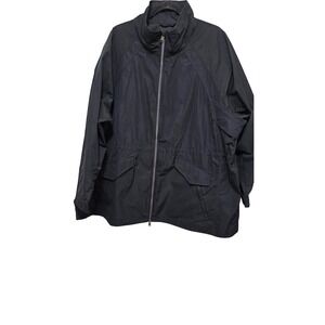 Athleta Westerly Women's 2XL Black Full-Zip Hooded Lightweight Windbreaks Jacket